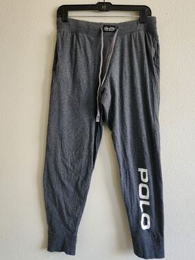 Polo Ralph Lauren Mens Gray Knit Jogger Lounge Pants Size Medium Sleepwear